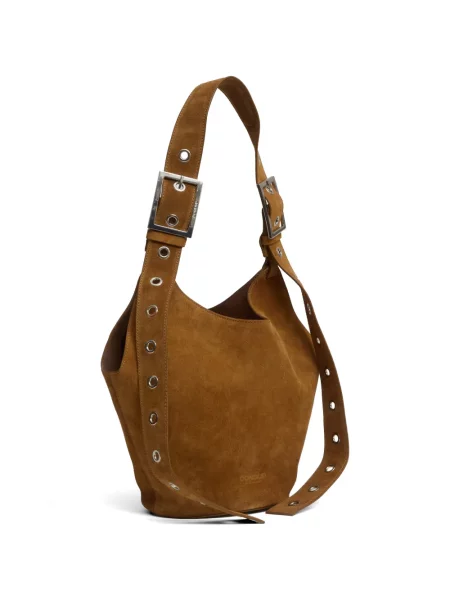 Geantă bucket Dondup din piele cu bretele reglabile cu bretele maro