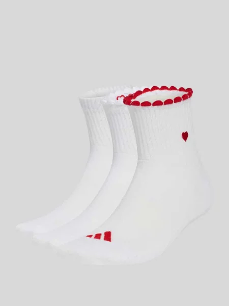Skarpety z detalem w kształcie serca w zestaw 3 szt. Adidas Sportswear czerwone