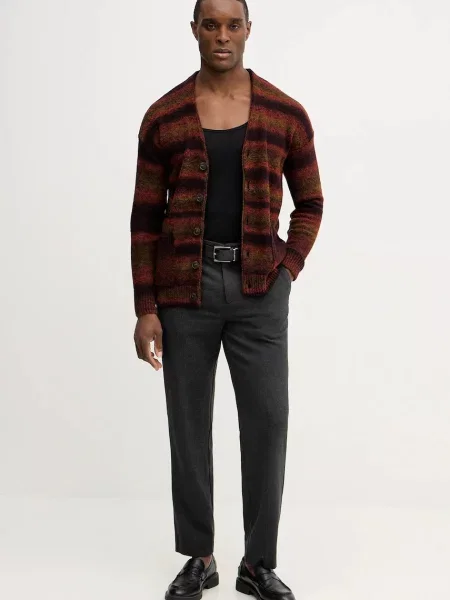 United Colors of Benetton kardigan z domieszką wełny pomarańczowy