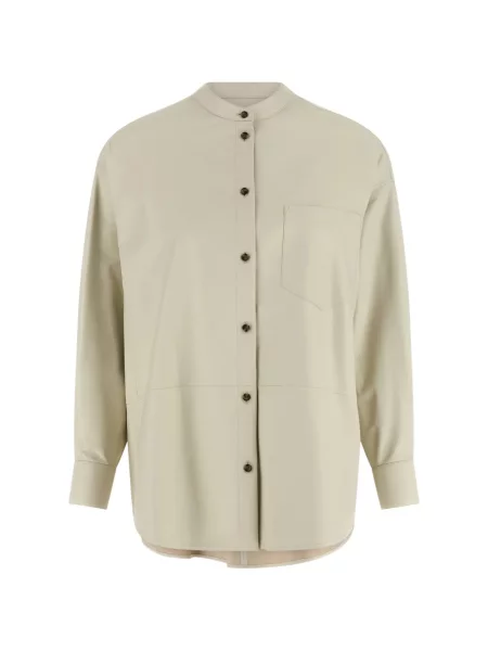 Kołnierzykowy koszula Yves Salomon skórzana