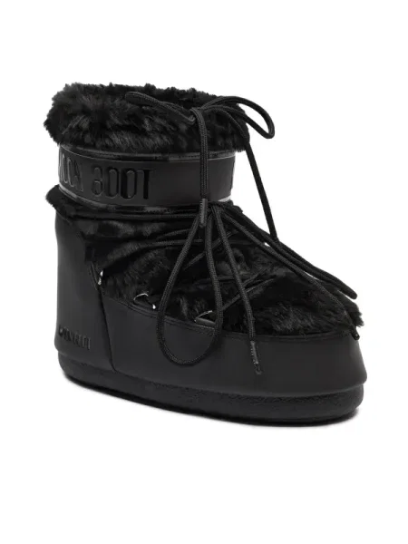 Moon Boot Căptușite bocanci ICON LOW FAUX FUR negru