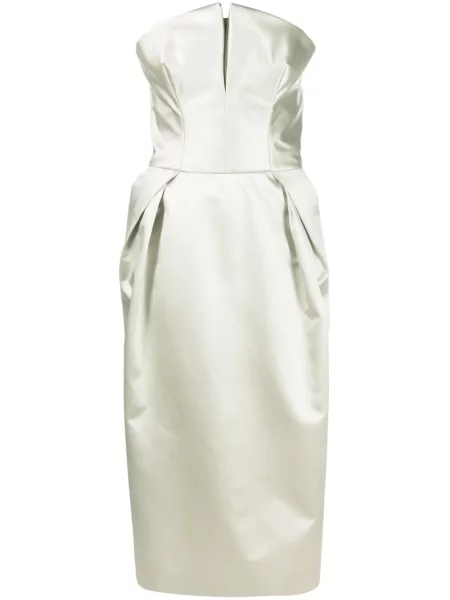 Rochie midi Maison Margiela de mătase până la genunchi de costum verde