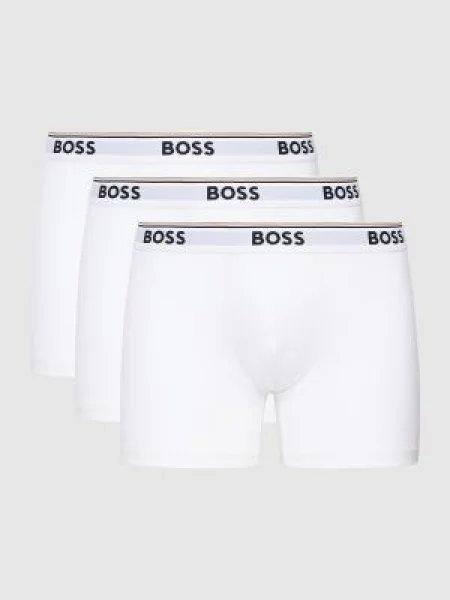 Obcisłe bokserki z paskiem z logo w zestawie 3 szt. model ‘Power’ Boss białe