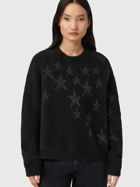 AllSaints pulover din amestec de lână negru