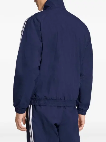 Geacă Adidas cu dungi alergare albastru