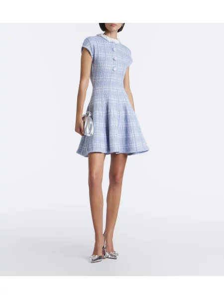 Rochie Self-portrait din tweed albastru