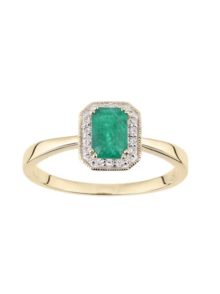 DIAMANT LETERNEL Prsten Ring aus Gelbgold mit Diamant mit Smaragd zlatá