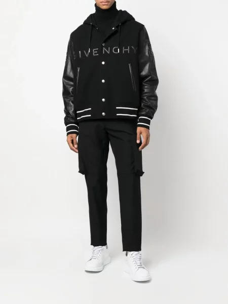 Kurtka Givenchy z kapturem z logo czarna
