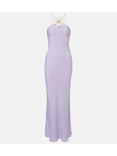 Rochie maxi Rodarte de mătase cu model floral violet