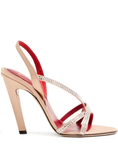 Sandale Valentino Garavani slingback de cristal roz