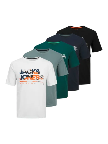 JACK & JONES Tricou JJLuke bleumarin / verde / verde smarald / negru alb