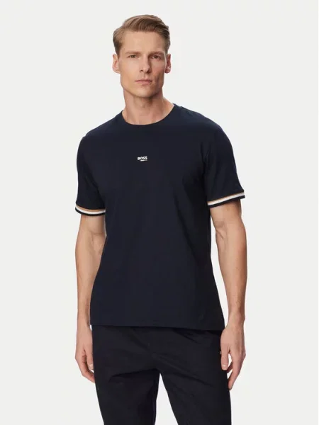 BOSS Tricou Iconic Bleumarin negru