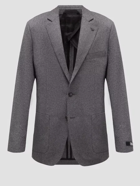 Шерстяной пиджак Karl Lagerfeld серый