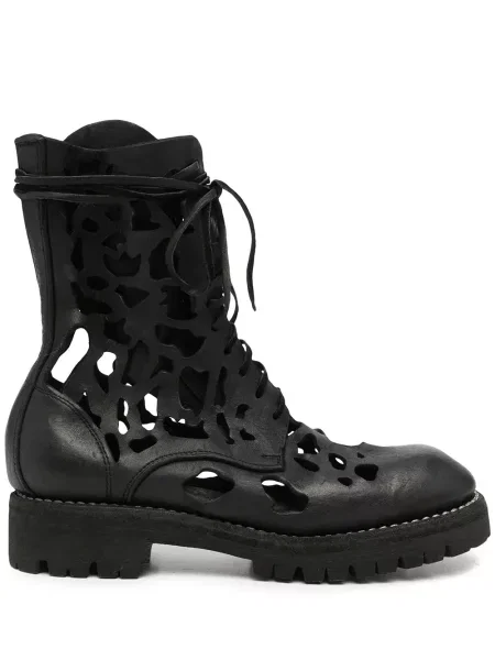 Botine Guidi cu șireturi din dantelă negru