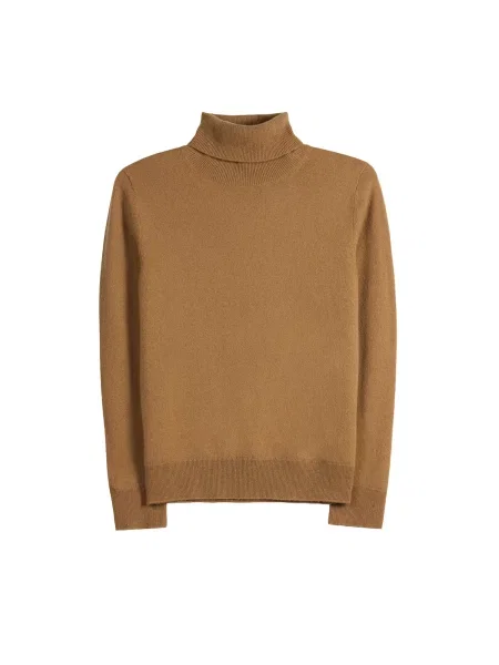 GOBI Cashmere Pulover Women's Timeless Cashmere Turtleneck Sweater cămilă maro