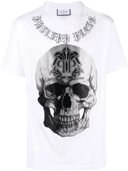 Tricou Philipp Plein scurt alb
