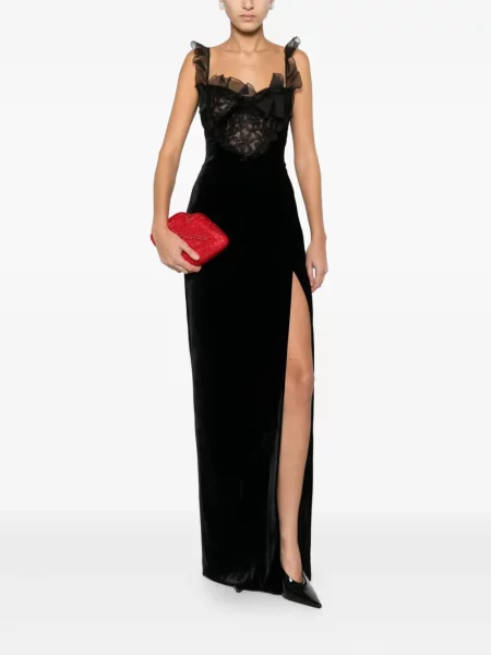 Rochie Alessandra Rich de catifea de costum negru