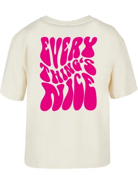 Mister Tee Tricou Everything's Nice crem / magenta