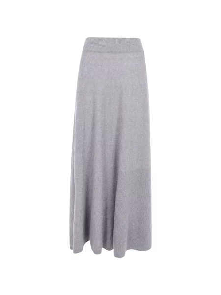Fustă midi Emporio Armani tricotate evazată gri