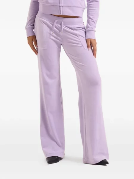 Είδος βελούδου τρέξιμο παντελόνι Juicy Couture με χαμηλή μέση μωβ