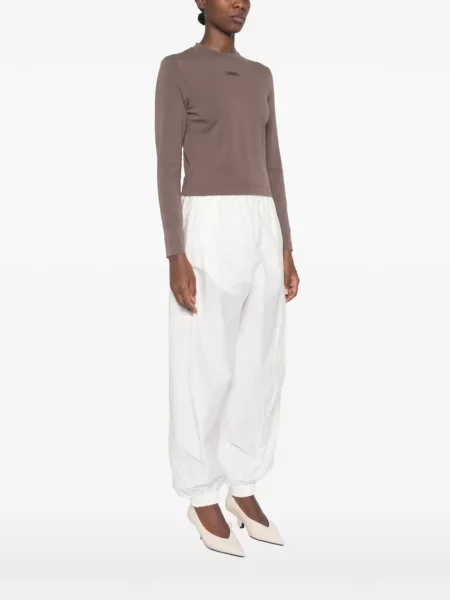 Lung tricou Jacquemus cu autograf maro