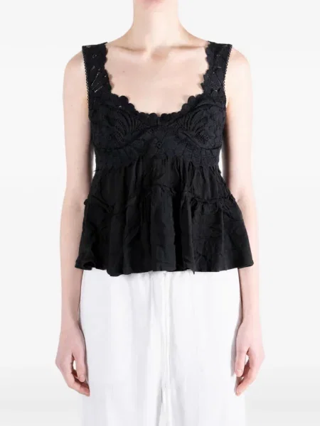 Топ Free People с дантела черно