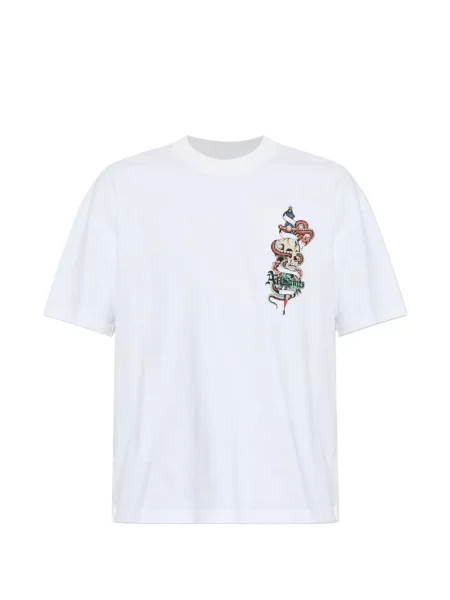 Tricou Allsaints cu model piele de șarpe alb