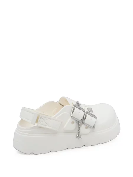 Papuci tip mules Crocs cu tepi alb