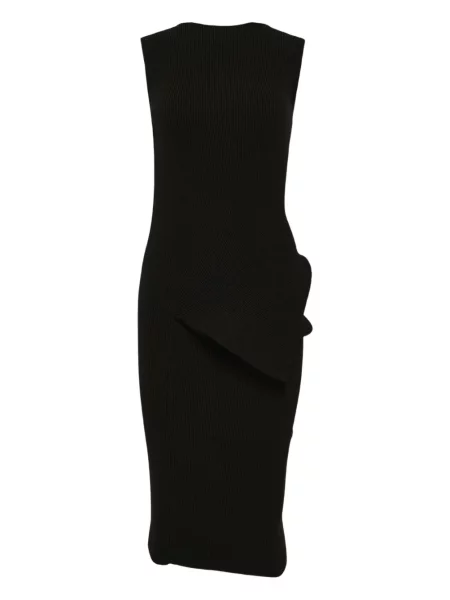 Rochie midi Rick Owens drapată până la genunchi de costum negru