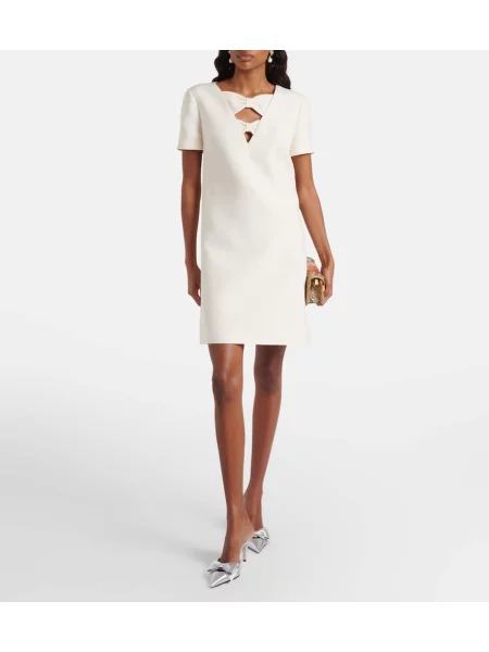 Rochie Valentino cu funde din crep alb