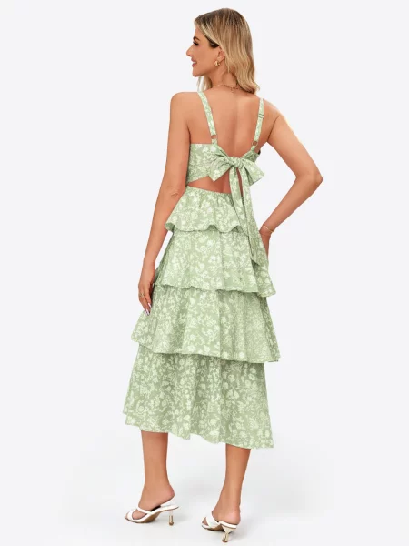 Imily Bela Rochie verde pastel alb