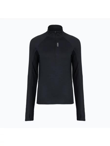 Bluză pentru femei de alergare HOKA Skyform Half Zip black heather negru