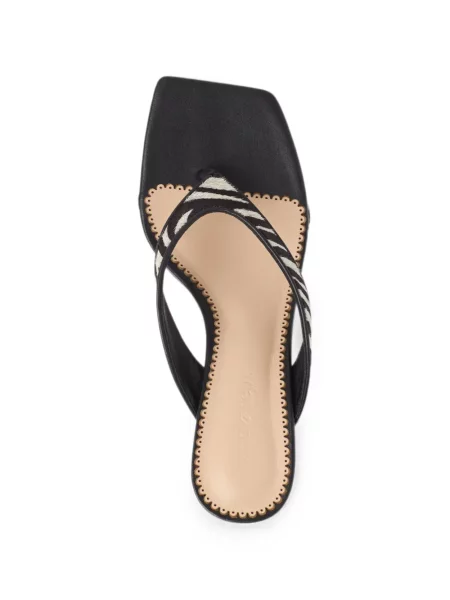 Sandale Cinq A Sept cu model zebră negru