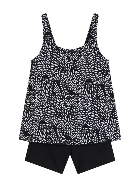 Bonprix Costum de baie întreg negru alb