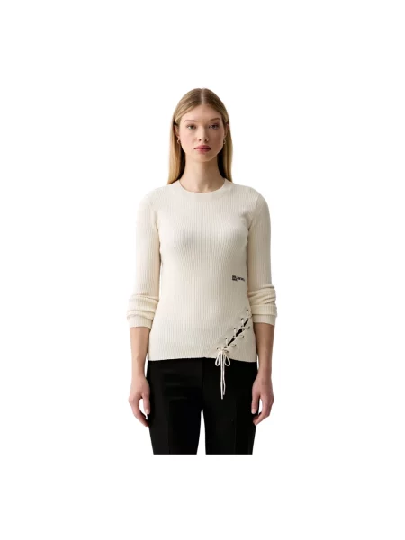 Karl Lagerfeld Jeans sweter z wiskozą beżowy