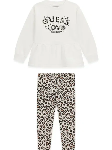 Guess Set bluză și leggings Crem bej