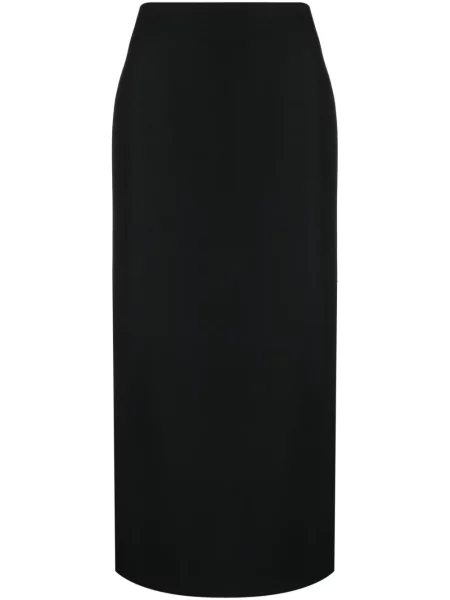 Fustă midi Valentino Garavani până la genunchi cu crăpătură negru