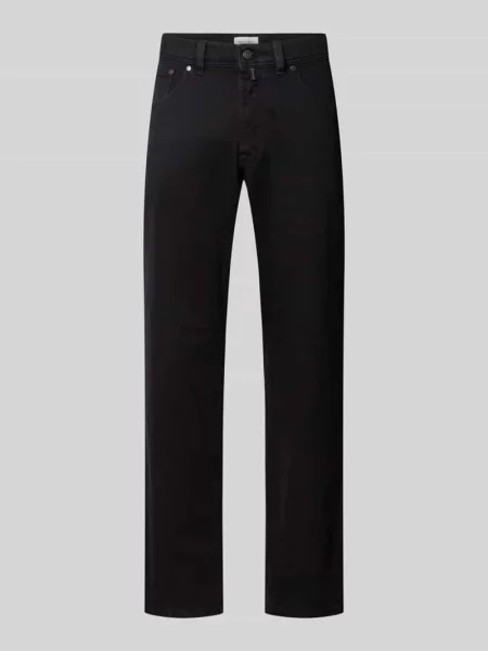 Jeansy o kroju straight fit z elastycznej mieszanka bawełny model Dijon' Pierre Cardin czarne
