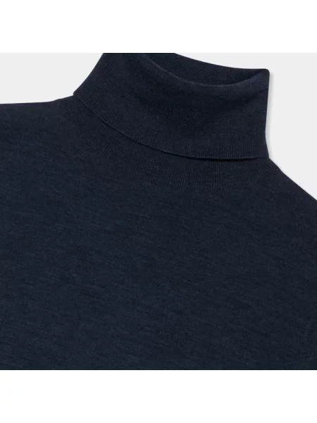 Sweter z golfem Brooks Brothers wełniany niebieski