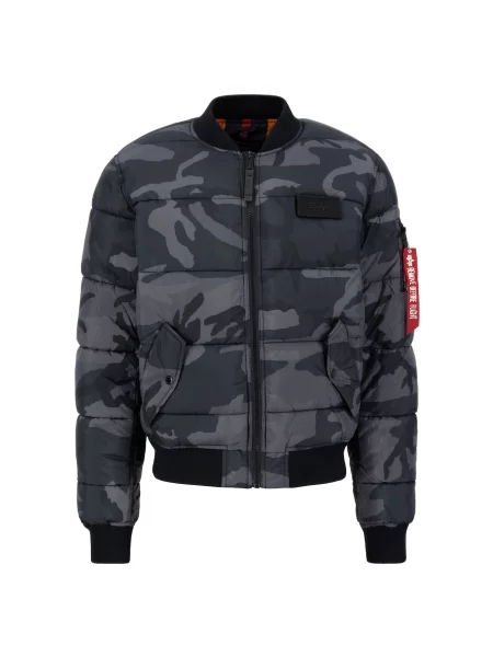 ALPHA INDUSTRIES Prehodna jakna Camo siva / rdeča črna