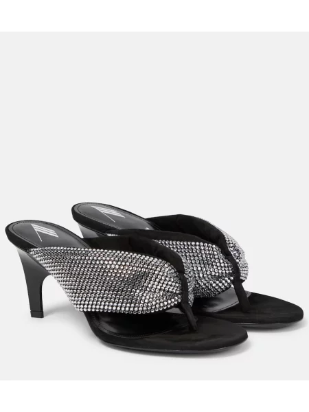 Chiloți tanga The Attico din satin de cristal