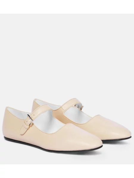 Balerini The Row din piele alb