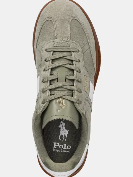 Замшевые кроссовки Polo Ralph Lauren зеленые