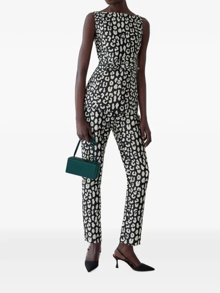 Pantaloni Carolina Herrera cu imagine cu model leopard negru