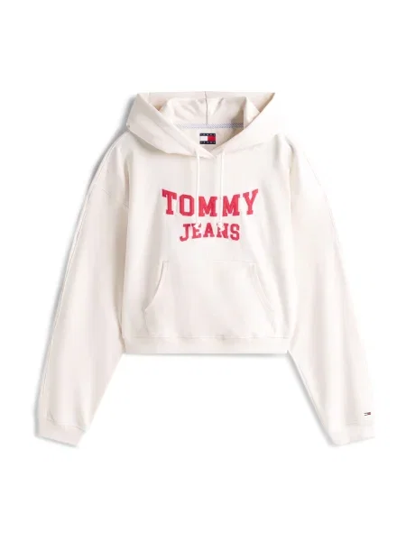 Geacă de blugi Tommy Jeans cu glugă alb
