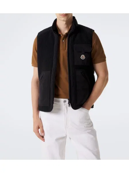 Vestă din puf Moncler de lână negru