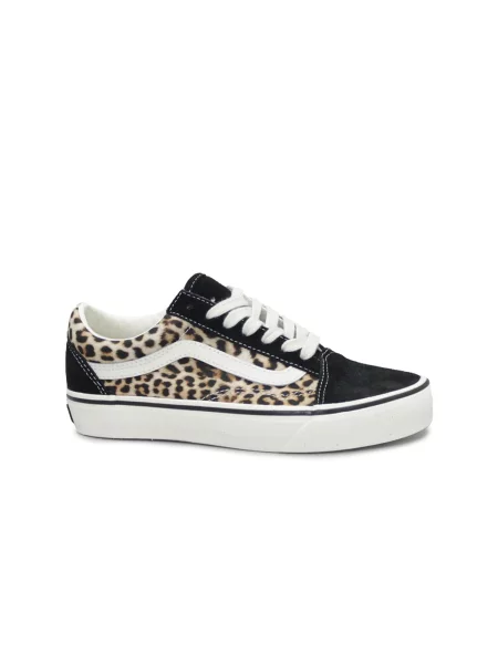 VANS Sneaker low VANS OLD SKOOL black leopard nero scarpe donna sneakers lacci tessuto leopardato' negru