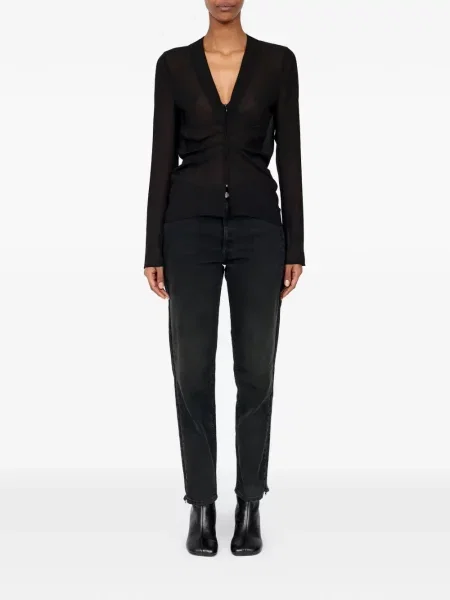 Топ Mm6 Maison Margiela от шифон черно