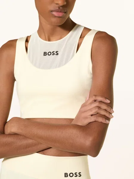 Boss Biustonosz Sportowy Ekaden Z Siateczką beige biały