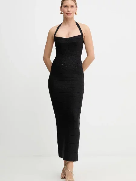 Herve Leger rochie Maxine maxi mulata negru